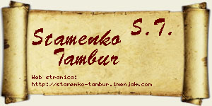 Stamenko Tambur vizit kartica